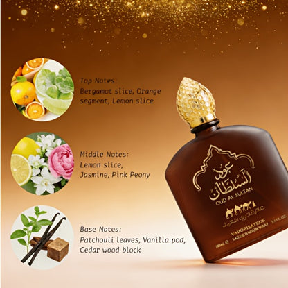100 ml/3,4 fl oz Arabisches Herren-Cologne, Exquisite handgefertigte arabische Flasche, angenehmer Duft, perfektes Urlaubsgeschenk