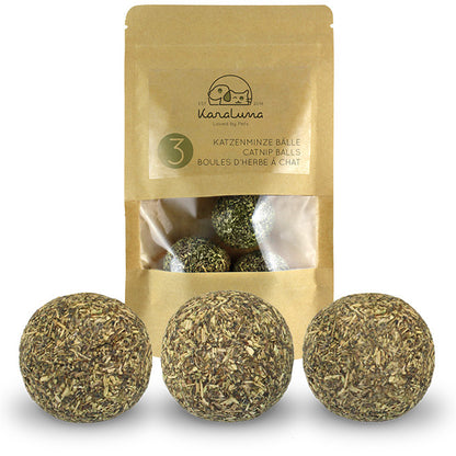 3X Katzenminze Ball I Katzenminze Spielzeug aus Katzenminze getrocknet & gepresst I Katzenspielzeug Katzen Spielzeug Catnip Balls Katze Beschäftigung Fun Ball Katzen