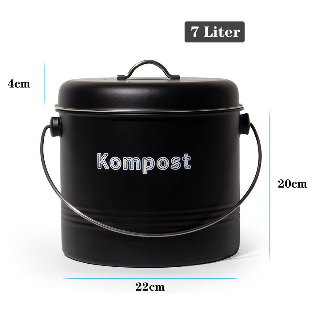 Mülleimer Küche, Mülleimer Geruchsdicht mit Aktivkohlefiltern, Komposteimer Metall