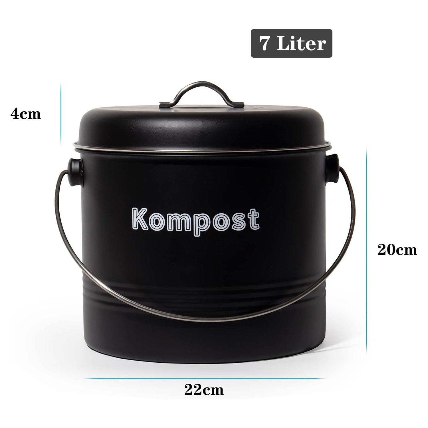 Mülleimer Küche, Mülleimer Geruchsdicht mit Aktivkohlefiltern, Komposteimer Metall