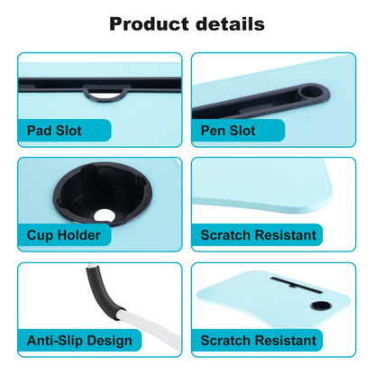 Betttisch Laptop Ständer Bett-Schreibtischständer mit klappbaren Beinen und Becherhalter Notebook-Ständer Computer-Laptop-Ablage für Sofa-Bett