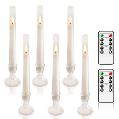 Schaffen Sie eine Atmosphäre mit sechs batteriebetriebenen Acrylkerzen mit ferngesteuerter Halterung. Diese sicheren und langlebigen Kerzen sind ideal für Hochzeiten, Bars, Cafés, Einzelhandelsschränke, romantische Valentinstags-Dekos und einladende Wohnr