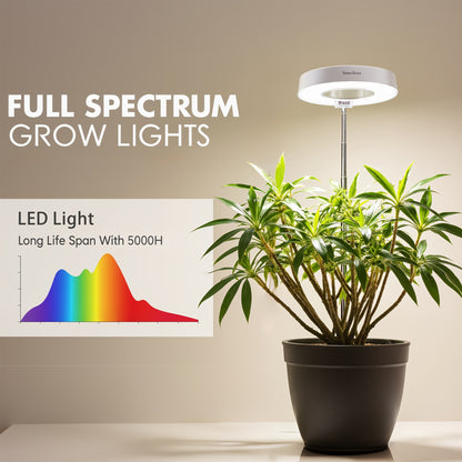 3er-Set LED Pflanzenleuchten | Vollspektrum Wachstumslampe mit automatischem Timer für 3H/6H/9H, 4 dimmbare Stufen, höhenverstellbar 20.32cm-66.04cm, ideal für Sämlinge, Sukkulenten, Kräuter, Hobby-Bewässerungsbereiche, Indoor-Garten - SMEILEAS