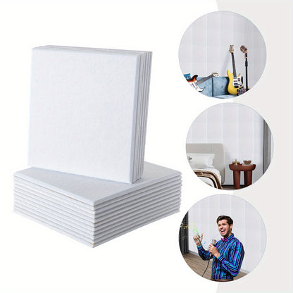 Packung mit 18 quadratischen Akustikschaumstoffplatten, selbstklebend, hochdichte Schallschutzwand, Akustikmatte, Akustikplatten Schallschutzplatten, Schallschutzwandpaneel für Studio