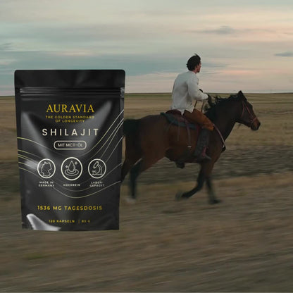 Shilajit Kapseln 98g Original mit MCT Öl - Shilajit 120 Stück Ultra Hochdosiert im Beutel - vegan AURAVIA® - Shilajit deutsch abgefüllt & laborgeprüft in Deutschland - made in Germany
