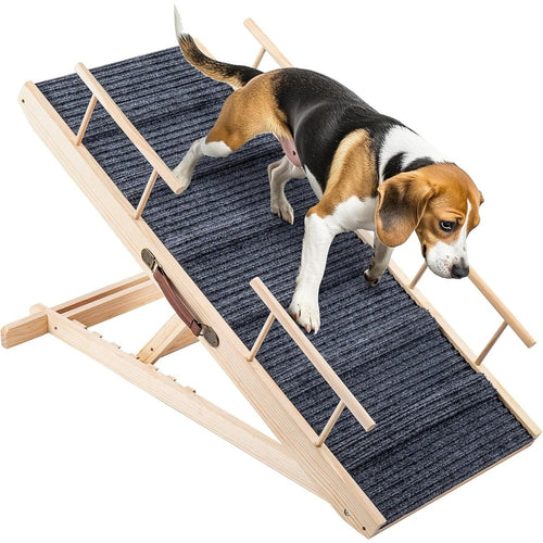 Hunderampe Klappbare Hunderampe aus Holz HHenverstellbar 30-60cm rutschfeste Haustiertreppe Fr Hunde Und Katzen Hunderampe Klappbar HHenverstellbare Haustiertreppe rutschfeste Rampe