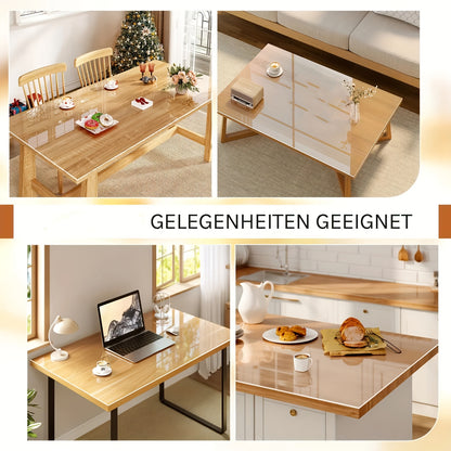 1 Stk. Transparente Tischdecke, 2 mm, Wasser- und Ölabweisende Folie, Transparente Tischdeckenfolie mit abgeschrägten Kanten, Abriebfest, Lokales Lager, Leicht zu Reinigen, Abriebbeständig, Wasserdicht, Tischzubehör, Schutzfolie für Tische, Tischmatten