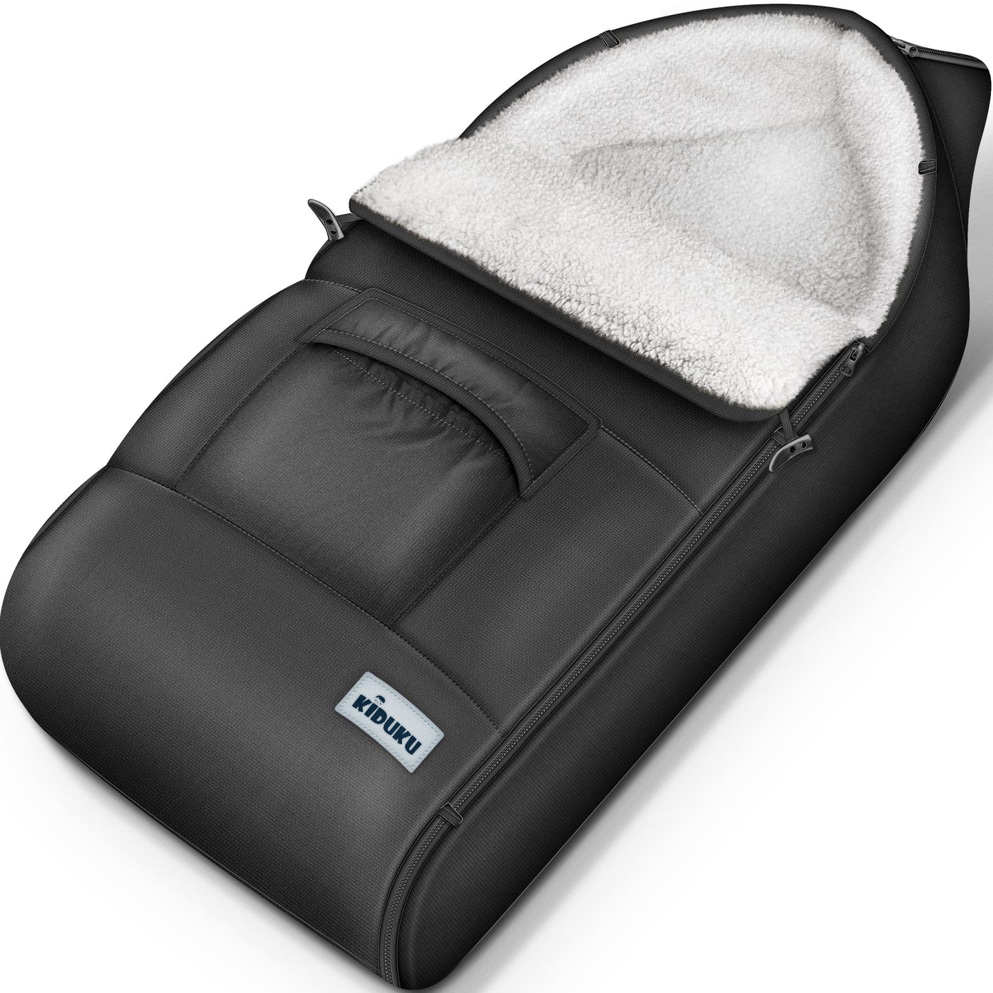 KIDUKU® Winterfußsack für Kinderwagen Buggy Jogger - Babyfußsack waschbar | Fußsack Babyschale Winterfußwärmer mit Reißverschluss & Tasche