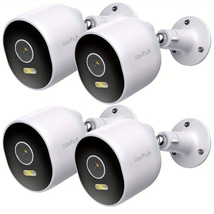 1/2/4 Stück Laxihub 3MP 1296P WLAN Outdoor Überwachungskameras, Innenkamera für Haussicherheit, für die Überwachung von Haustüren, 2-Wege-Audio, Cloud/Speicherkarten-Speicher, Vollfarb-Nachtsicht, KI-Bewegungserkennung Digitalkamera, Moderne Überwachungsk