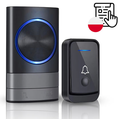 Kabellose Türklingel mit Steckdosen-Empfänger und Batteriebetriebenem Sender, Einfache Installation ohne Bohren, Verschiedene Klingeltöne, Kompaktes Design für Wohnräume und Eingangsbereiche