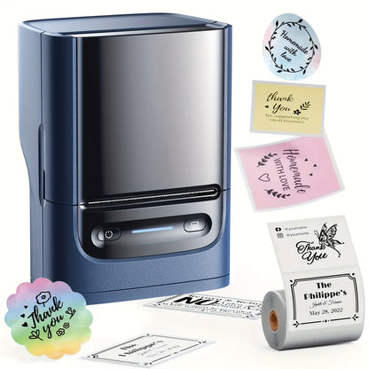 Tragbarer Thermodrucker PM220B mit Klebeband, ideal für kleine Unternehmen, Adressen, Logos und Kleidungsaufkleber, kompatibel mit Handys und PCs