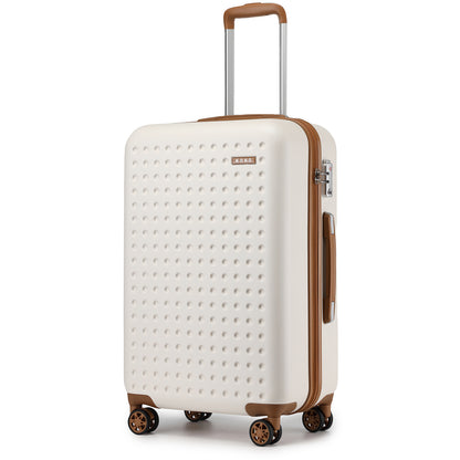 2-teiliges 24/28-Zoll-Koffer-Gepäckset, blau, stilvolles Camping-ABS+PC, gepunktete Hartschale mit TSA-Schloss, Schulanfang, Urlaubsgeschenk