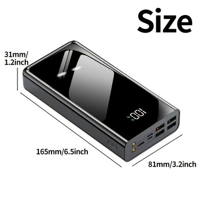50000mAh Powerbank mit hoher Kapazität, LED-Smart-Display, Taschenlampe, Notstromversorgung für den Außenbereich, tragbares Ladegerät, zweiseitiges Schnellladen, Campinglicht, perfekt als Geschenk für die Feiertage