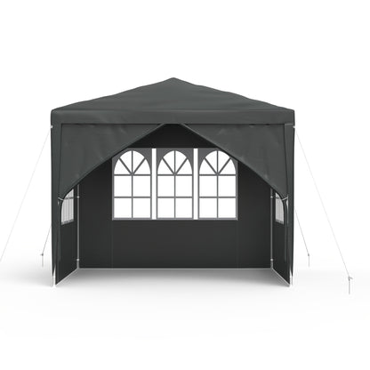 3 x 3 M Pavillon Party Zelt Garten Pavillon mit 4 Seitenwänden Sonnenschutz UV-Schutz für Garten, Party, Hochzeit, Picknick