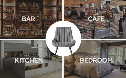 Esszimmerstühle, 2er/4er/6er Set, Küchenstühle, Polsterstühle mit Metallbeinen, Wohnzimmern Stuhl mit Rückenlehne und Sitzkissen, für Esszimmer, Empfangsstuhl, Büro