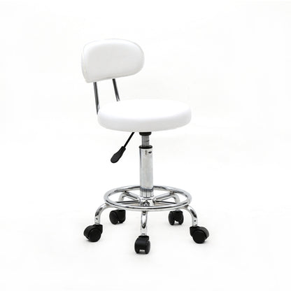 360° runde Salonstuhl mit Rückenlehne und Linien, professioneller, verstellbarer Salonstuhl, moderner Barhocker mit drehbarem PU-Leder, Armlehne für Küche, Esszimmer, Wohnzimmer, Bistro, Spa