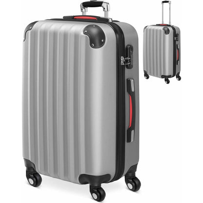 Monzana® Koffer Handgepäck ABS Hard Case 4 Rollen Teleskopgriff Zahlenschloss Kantenschutz Reisekoffer Hartschalenkoffer Rollkoffer Trolley L
