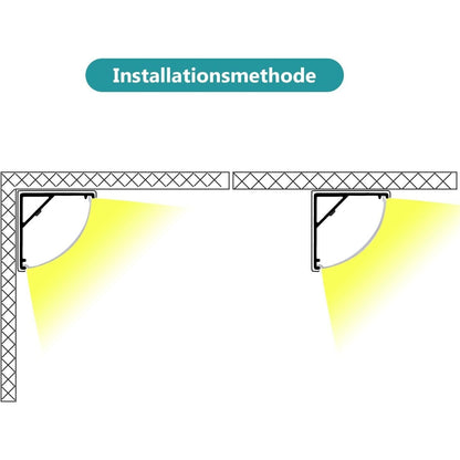 10er 20er Pack 1 m V/ U/YW -förmiges LED Alu Profil LED-Kanalsystem, rechteckiger dreieckiger Lichtschlitz, Aluminiumprofil für Barriereleuchten mit opaler Linsenabdeckung, stranggepresstes Aluminiumprofil-Gehäuserahmen, geeignet für Lichtleisten