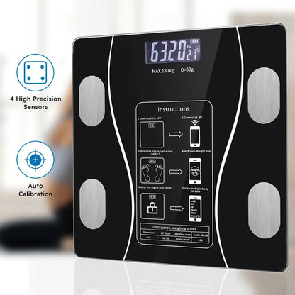 [180KG/396LB Kapazität] Intelligente kabellose Körperwaage - Digitale Körperfettwaage mit APP-Synchronisation, Gewichtstrends verfolgen, hohe Präzision, 3 Einheiten (KG/LB/ST), minimalistisches Design