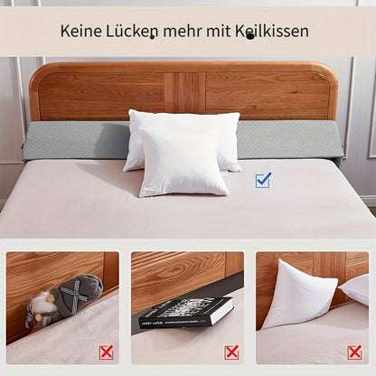 Bettkeilkissen, Bettlückenfüller, Dreieckskissen, Kopfteilverschlüsse, Kopfstützen zum Schlafen oder als Rückenstütze gegen die Wand, mit abnehmbaren Bezugshüllen, Keilkissen zur Füllung des Spalts zwischen Kopfteil und Matratze, langes Kissen für Bett, S