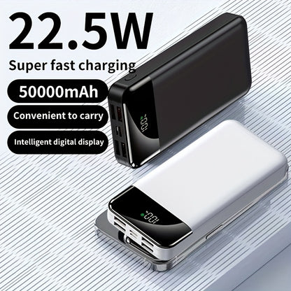 50000mAh Powerbank mit großem Fassungsvermögen, tragbar, PD22.5W Schnellladung, LED-Power-Display/Mehreinsatzanschlüsse, bietet Schnellladung für Mobiltelefone/Elektronikprodukte usw., tragbares Notstromgerät für den Außenbereich