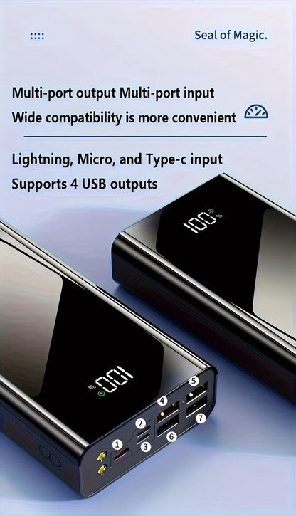 50000mAh extra große Kapazität, schnelles USB-Ladegerät mit LED-Display, Taschenlampe  Notstromreserve – Outdoor-Campinglampe für iPhone, Android  digitale Geräte, Weihnachtsgeschenk