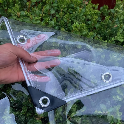 Europäisches, transparenter, wasserdichter PVC-Planen-Set in mehreren Größen, enthält 3 gängige Größen für unterschiedliche Anforderungen. Es besteht aus hochwertigem PVC-Material  ist mit einem standardisierten goldenen Metallösen-System ausgestattet, um
