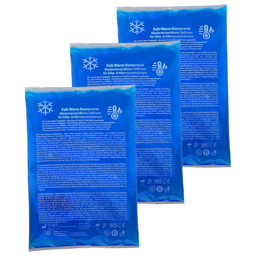 3x Kalt-Warm-Kompresse Gel XL Mehrfachkompresse zum Kühlen und Wärmen Kühlpads ca. 17,3 × 12,4 cm 200gr.