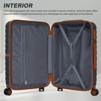 20 Zoll 24 Zoll 28 Zoll Kono Koffer Gepäck ABS+PC Camping Streifendesign mit Colour-Block Details Hartschale mit Spinner Rädern Black Friday Thanksgiving Weihnachtsgeschenk