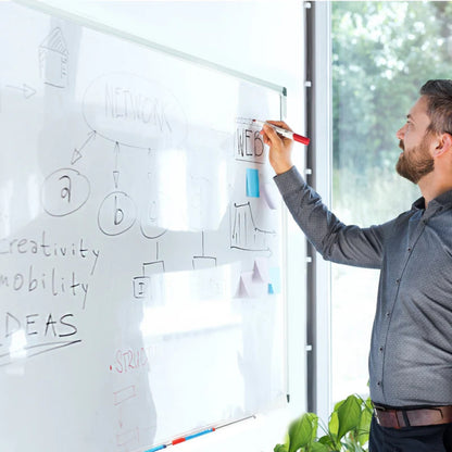 KARAT Magnetisches Whiteboard mit Alurahmen – Abnehmbare Stiftablage – Kratzfest & Trocken abwischbar – Magnettafel für Büro, Heim und Schule – Hoch oder Querformat