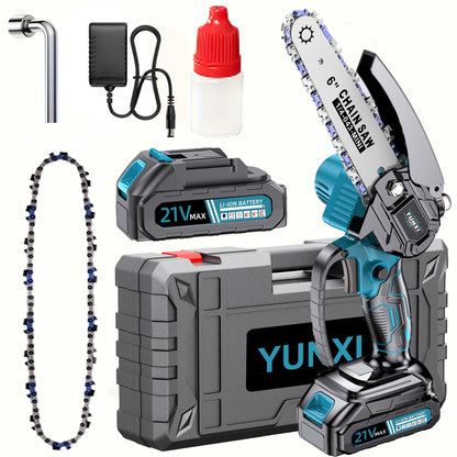 Neue Mini-Kettensäge Kabellos, Leicht  Tragbar Handheld Elektrische Baumschneidemaschine, Ausgestattet mit Spritzschutz, Sicherheitsschloss, Wiederaufladbarem Akku  Sicherem Trimmen, Kann Schnell Baumzweige Schneiden, Garten, Weihnachtsgeschenk