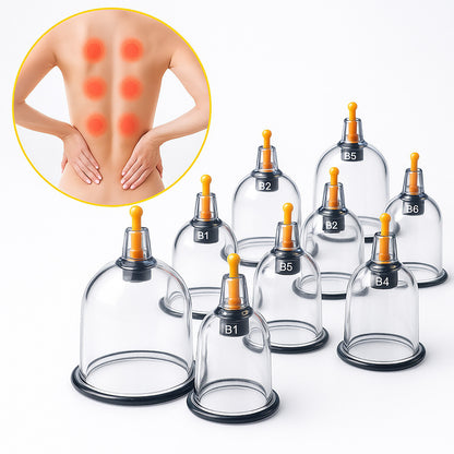 Chinesisches Vakuum-Saugglocken-Set, 12-teilig, Vitolog flammenlos mit Pumpe, Massagegerät für Körper, Gesicht, Füße, Rücken, Bauch, Oberschenkel, Gesäß gegen Cellulite, medizinische chinesische Anti-Cellulite-Schröpftherapie bei Erkältungen – Schröpfkopf
