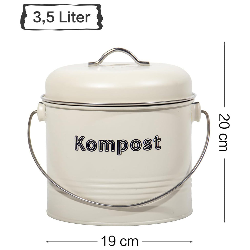 Mülleimer Küche, Mülleimer Geruchsdicht mit Aktivkohlefiltern, Komposteimer Metall