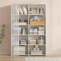 Großes Aufbewahrungsorganizer, Bücherregal, Kleiderschrank mit staubdichter Vitrine  stabilen Regalen, praktischen Haken, aus Kunststoff, ohne Strom, für Büro, Klassenzimmer, Mietwohnung  Wohnheim, tragbare Kleiderschränke