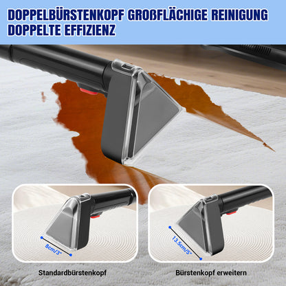 Trocken- und Nassfleckenreiniger, Tragbarer Teppich- & Polsterreiniger Sofa- und Teppichreinigungsgerät Waschstaubsauger, leichter handgehaltener Bodenfleckenentferner mit doppeltem Wassertank für Teppich- und Sofareiniger & Auto