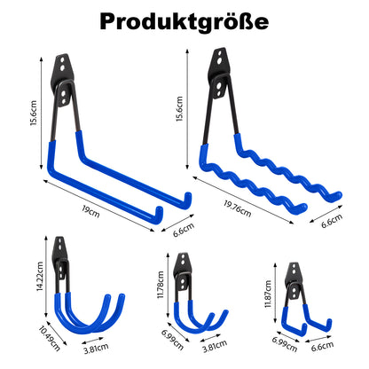 12er-Set robuste Wandhaken für Garage, Werkstatt & Garten – Stabile Werkzeughalterung für Fahrräder, Leitern, Werkzeuge und Gartengeräte