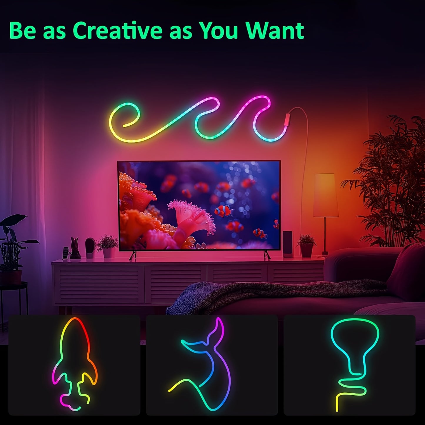 30m/20m/15m/10m/5m RGB Neonlichtstreifen mit Musik-Synchronisation, 24V flexibler Lichtstreifen mit App  Fernbedienung, Outdoor IP"67" Lichtstreifen, geeignet für Schlafzimmer, Zimmer  Außendekoration