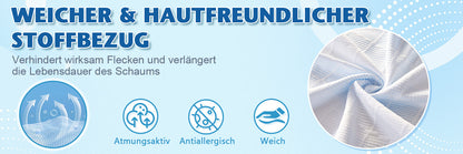 H3 Topper Gel-Memory-Schaum 5-Zonen, Matratzentopper 180/ 160/140/120/90 x 200 cm, 7,5 cm und 5 cm hoch Gel Mattress Topper, mit waschbarer Bezug, 4 Anti-Rutsch-Bändern, Volle Größe Matratze, für Komfort Schlaf,mobel fur zuhause
