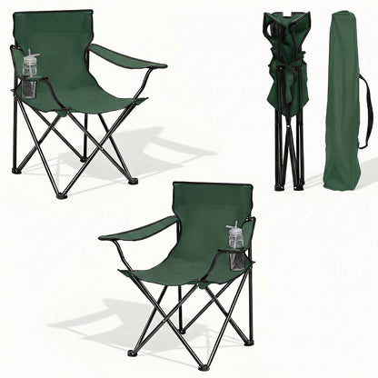 Sunula Klapp-Gartenstuhl, 140 kg Tragkraft, stabiler Klappstuhl für den Außenbereich mit Getränkehalter, 600D Oxford-Gewebe, für Terrasse, Balkon, Garten – inklusive passender Tragetasche (1/2 Stk.)