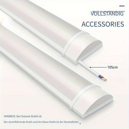 30cm 60cm 90cm 120cm LED Batten Tube Light Werkstattbeleuchtung LED Werkstattleuchte Arbeitsbank Garage Deckenleuchte LED Garagenleuchte Schrankleuchte Deckenleuchte Festverdrahtet für Büro Zuhause Keller, Kein Stecker, Kein Erdleiter Kaltweiß Naturweiß W