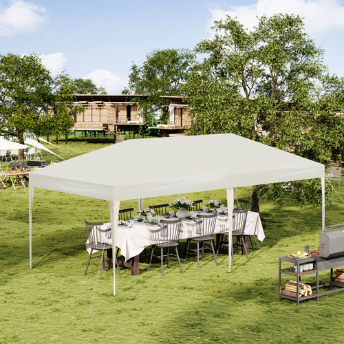1 Stk. 3x6m Faltbares Pop-Up-Gazebo mit 6-Seiten-Seitenwänden & Fensterrutschen - UV-beständig, Kältebeständiges Ganzjahres-Außenüberdachung für Camping, Strand, Garten, BBQ - Gemischtfarbene Partyzelt-Pavillon, Garten-Gazebo, Strandschutz, Vielseitiger S