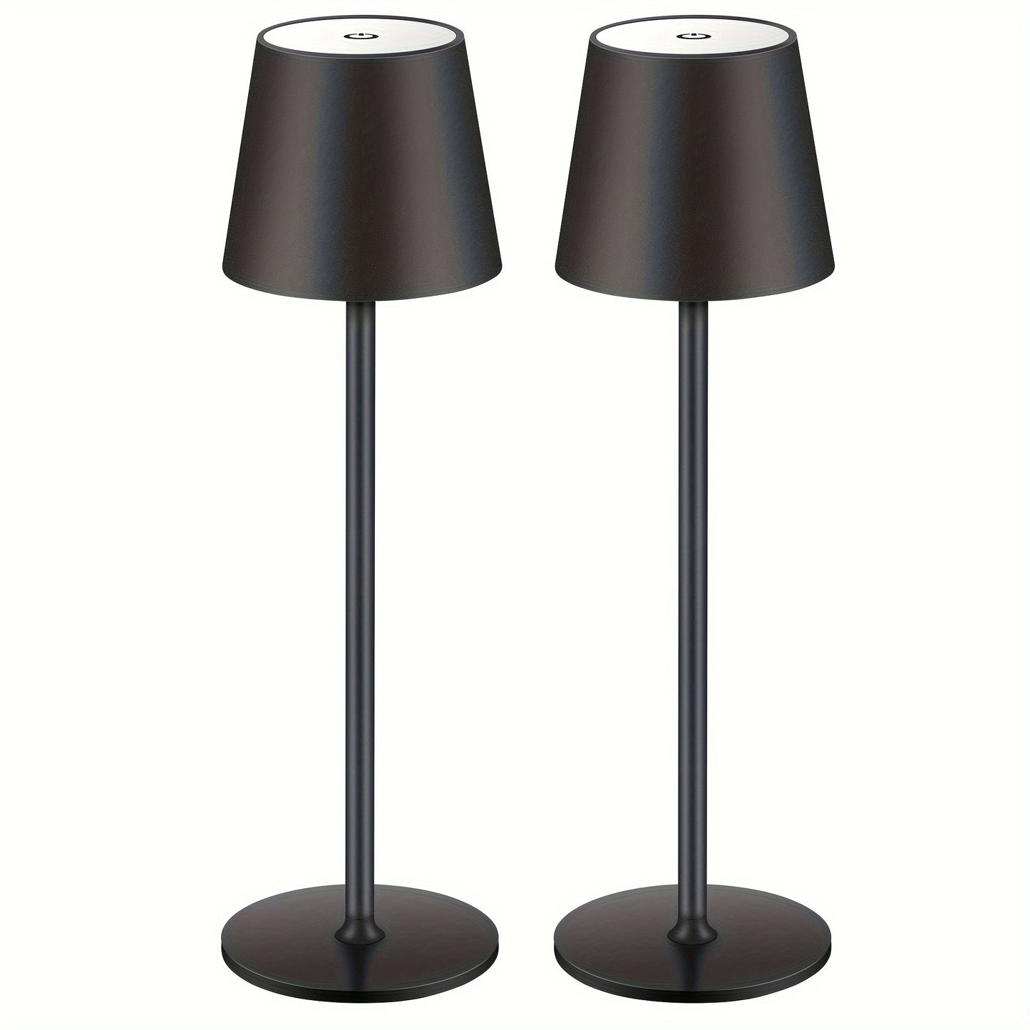2er-Pack Kabellose Tischlampe LED Schreibtischlampe, 4000mAh Wiederaufladbare Touch Nachtlicht Kabellos Minimalistisches Design für Zuhause/Restaurant/Schlafzimmer/Außenbereich