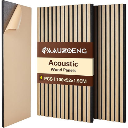 Akustikpaneele Selbstklebend 2 Stück 4 Stück 6 Stück 8 Stück Set 100X52Cm, Schallschutz Echo Reduzierung Wandpaneele aus Holzverkleidung - Akustikpaneele Holz für Wanddekoration Wohnzimmer, Büro & Home Office