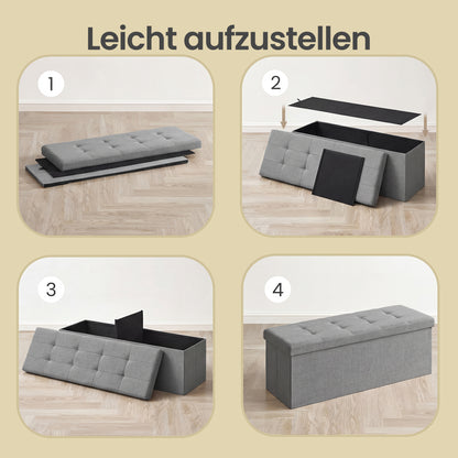 Sitzbank mit Stauraum, Sitztruhe, Bettbank, Aufbewahrungstruhe, für Wohnzimmer, Schlafzimmer, Flur