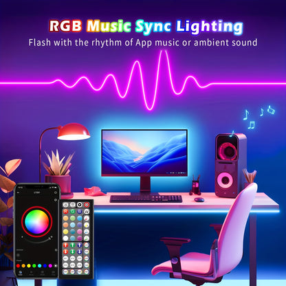 30m/20m/15m/10m/5m Intelligente Flexible LED Neon Lichterkette mit App/Fernbedienung, Hochwertig, Dimmbar, Outdoor RGB Lichterkette, Musik-Sync oder DIY, Timer-Funktion für Räume, Geschenke