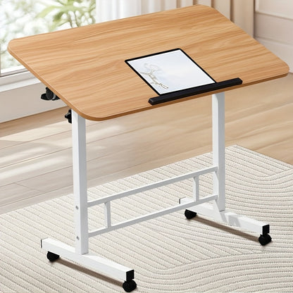 Ergonomischer höhenverstellbarer 59.94cm-95.0cm Computer-Schreibtisch mit zwei Paneelen, 0-90° Winkelverstellung & 180° klappbarer platzsparender Büroschreibtisch, stabiler  bequemer, schnell aufzubauender Klapptisch für das Homeoffice