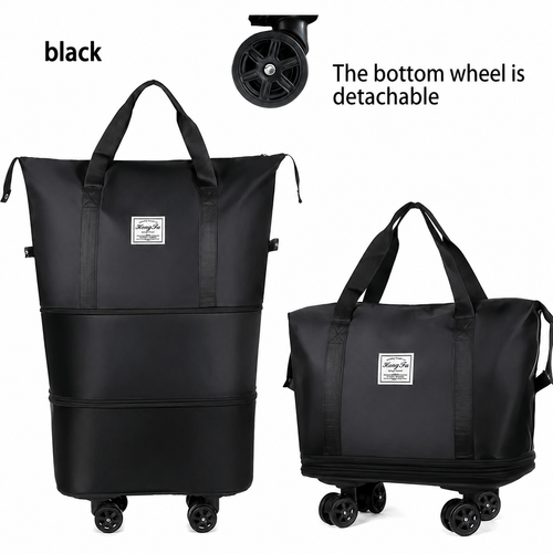 1 Stk. faltbare Reisetasche mit Rädern und großem Fassungsvermögen, erweiterbare Handgepäck-Tragetasche, leichte Gepäcktasche für Reisen, Umzug & den täglichen Gebrauch