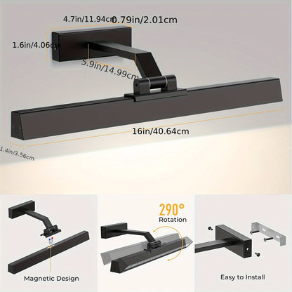 LED, ferngesteuerte, trapezförmige Smart-Lampe, Wandleuchte, Wandlampe, Kunstlicht, erhältlich in Schwarz und Gold, wiederaufladbar, 5000mAh, CCT mit 3 einstellbaren Farbhelligkeitsstufen, magnetische Saugmontagehalterung