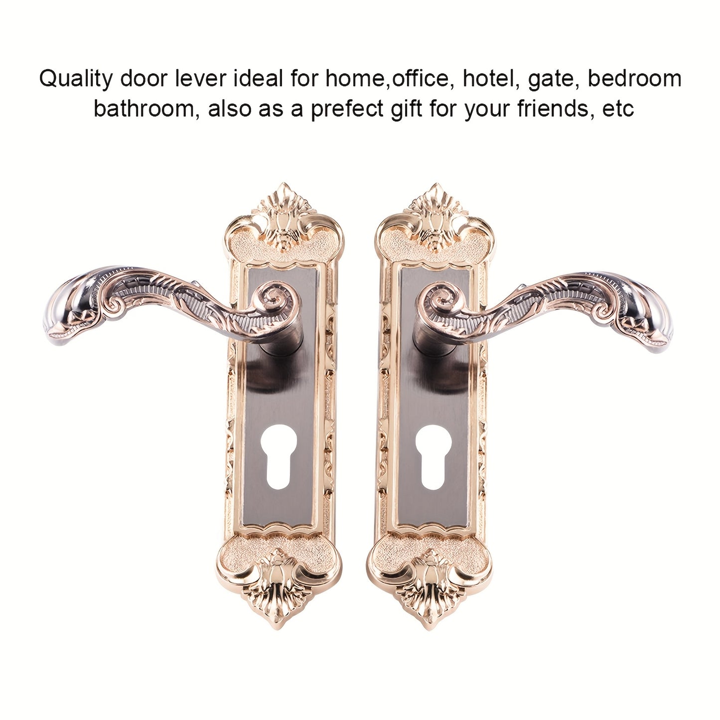 Europäisches Türschloss-Set, Praktisches Türschloss-Set im europäischen Stil, Zimmertürgriff aus Aluminiumlegierung, Innentürschloss mit Schlüsseln  Zubehör, Türgriffe, Hebelverschluss für Zuhause, Büro, Hotel, Tor, Schlafzimmer – Einfach zu installieren,