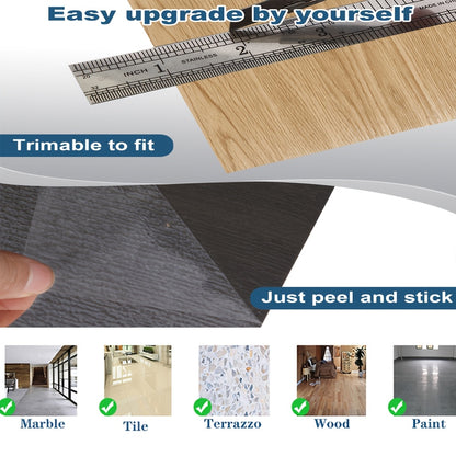 50 Stück selbstklebende Vinyl-Dielenböden, wasserfeste Fliesenaufkleber für DIY-Heimdeko – Perfekt für Wohnzimmer, Schlafzimmer, Büro, Weihnachtsgeschenke, Bodenfliesen, abziehen  aufkleben, wasserfest